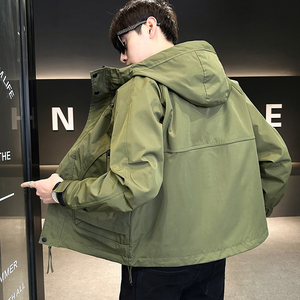 夹克外套男士春秋季薄款上衣连帽工装潮牌工装夹克男装 JK9190P90图片