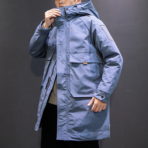 2021冬季新款工服羽绒服男中长款加厚潮新款派克服冬装YR9845P120图片