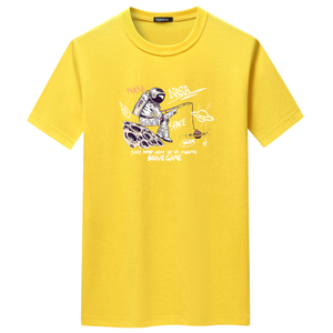 夏季男短袖t恤潮流宽松CVC60%棉衣服新款男装DT3521-钓鱼宇航-P15图片