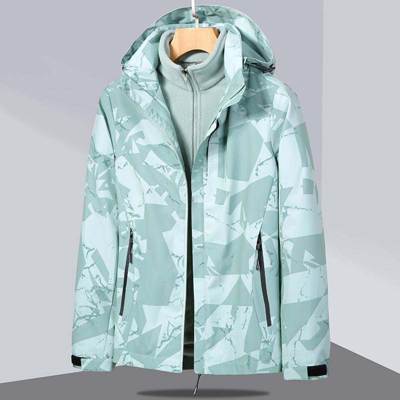 秋冬男女款夹克户外三合一冲锋衣可拆卸两件套登山服CF6200P100,男装夹克,星座1410（原1902A）