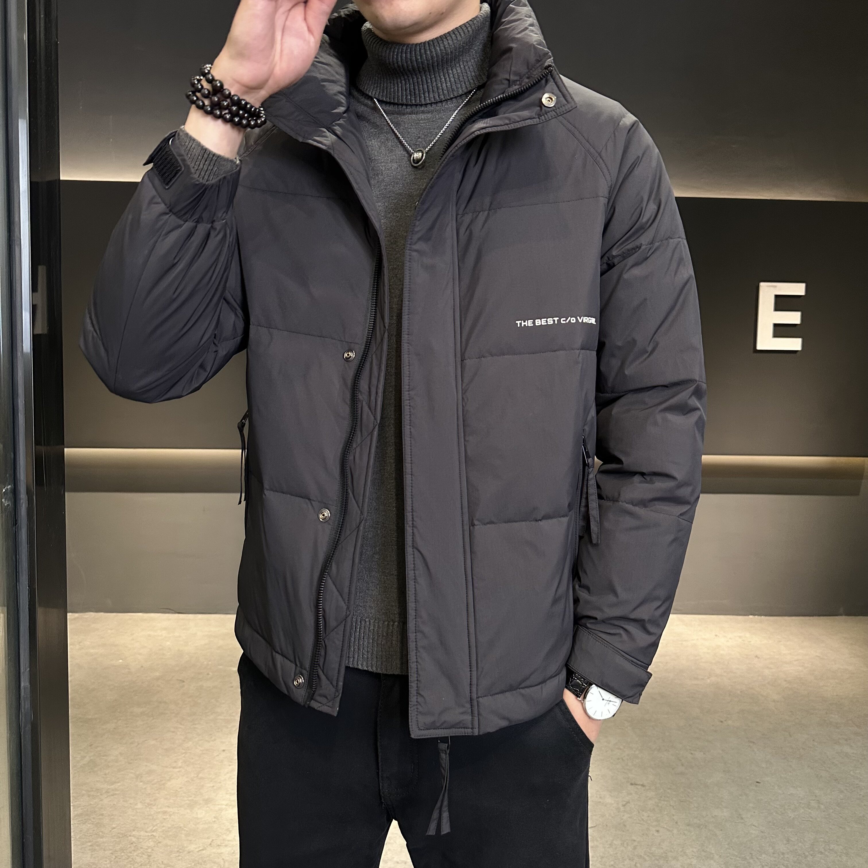 50绒标过检冬季羽绒服轻商务立领短款保暖羽绒服外套YR8001P150,男装羽绒服,星座1410（原1902A）