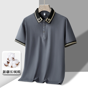 夏季新款纯棉短袖POLO衫男 冰瓷棉高品质翻领短袖T恤 PL210P30图片