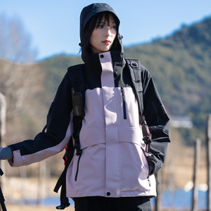 冲锋衣年春秋冬季新款男女防风防水时尚拼色旅行登山服CF613P185图片