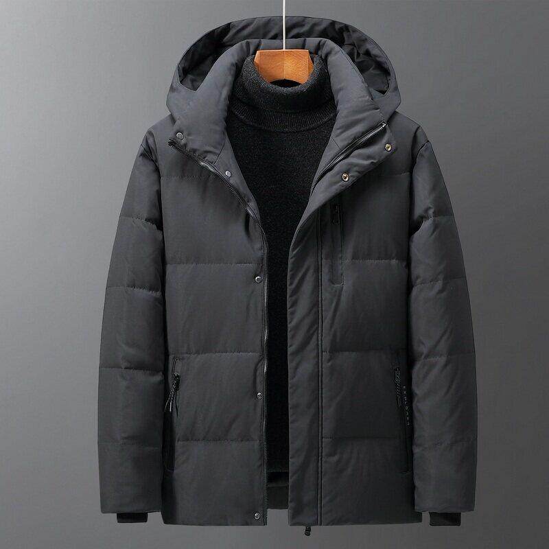 中老年羽绒服男士短款加厚保暖白鸭绒爸爸冬装连帽外套YR9871P100,男装羽绒服,星座1410（原1902A）