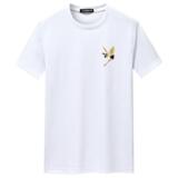 夏季男短袖t恤潮流宽松CVC60%棉T恤新款男装DT3662-胸标松鹤-P15，男装T恤，星座1410（原1902A）