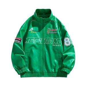 春秋机车服赛车服PU皮外套男美式潮牌机车款皮衣夹克男 PY2389P75图片