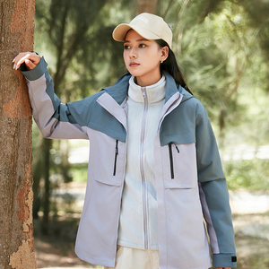 冬季冲锋衣男女两件套三合一可拆卸加厚防风防水登山服CF2606P110图片