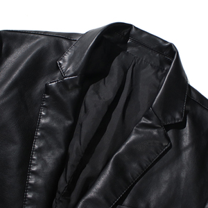 跨境外贸男士外套春秋款皮衣夹克男装PU皮机车服连帽皮衣PY611P68图片