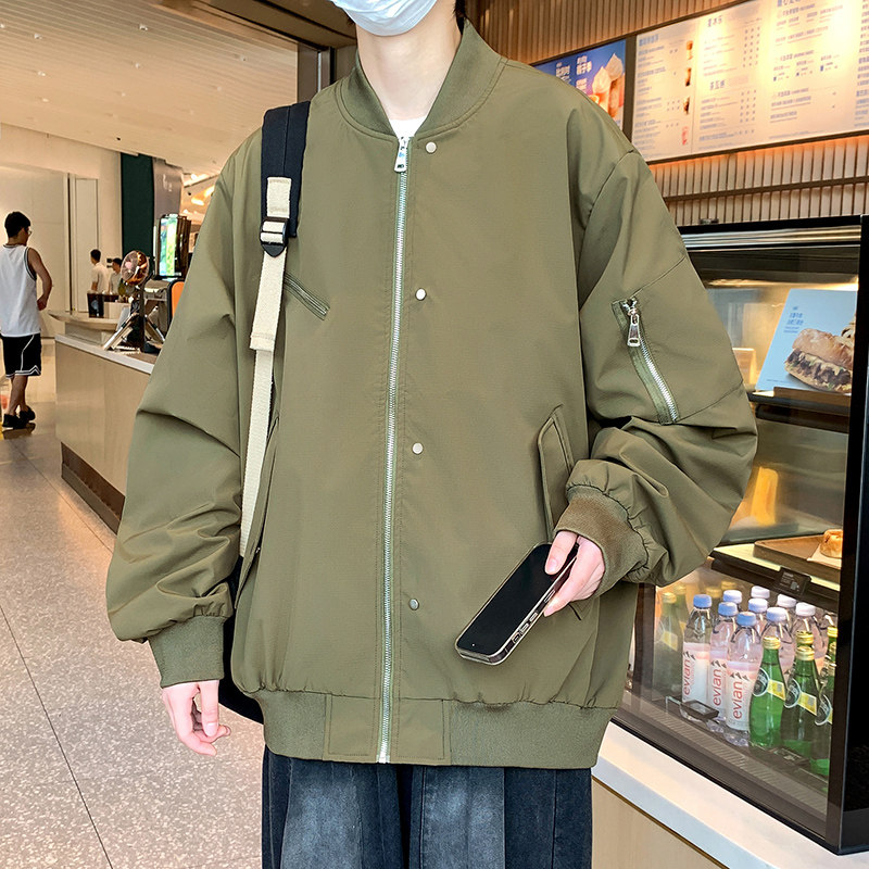 薄款贴膜夹克男女款春秋季新款潮流宽松罗纹领休闲外套JK338P67,男装夹克,星座1410（原1902A）