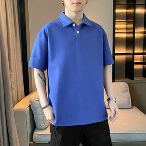 夏季短袖潮牌POLO衫重磅纯色棉质翻领青少年T恤衫二开 PL3363P40图片