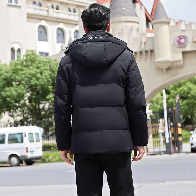 中老年羽绒服男士短款加厚保暖白鸭绒爸爸冬装连帽外套YR9871P120,男装羽绒服,星座1410（原1902A）