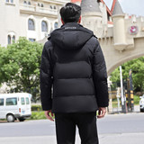 中老年羽绒服男士短款加厚保暖白鸭绒爸爸冬装连帽外套YR9871P120，男装羽绒服，星座1410（原1902A）