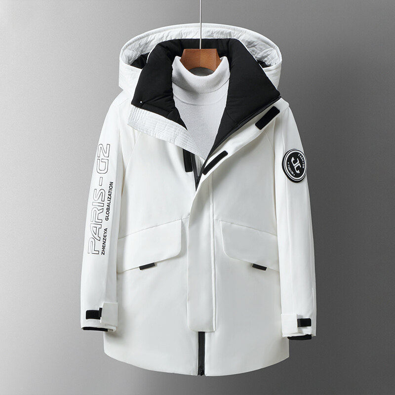 冬季羽绒服男士中长款外套2021新韩版女装情侣宽松工装YR9856P160,男装羽绒服,星座1410（原1902A）