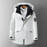 冬季羽绒服男士中长款外套2021新韩版女装情侣宽松工装YR9856P160，男装羽绒服，星座1410（原1902A）