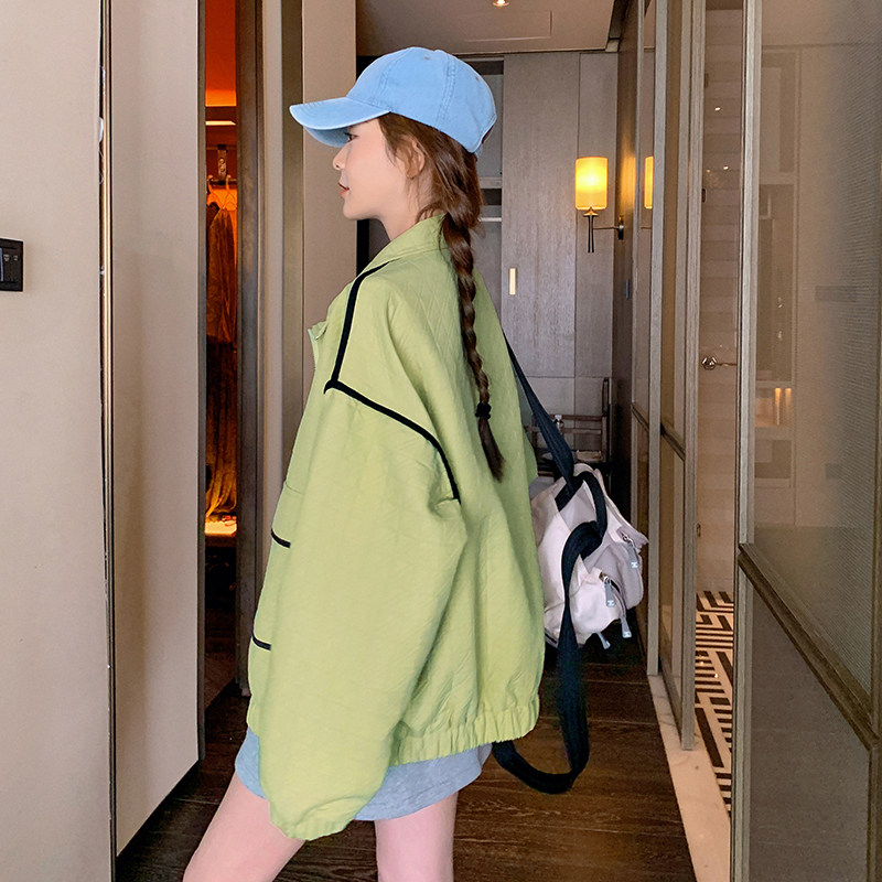 韩版设计感立领棒球服外套女2025春秋季新款宽松显瘦休闲夹克上衣,女装短外套,浙宝169A(原263)