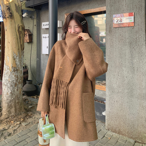 新款现货70毛双面羊绒大衣 带围巾169-24084-P280K428图片