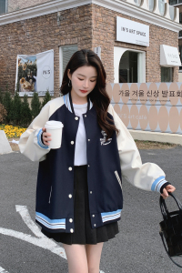 新款-169-2315款P145撞色休闲棒球服外套-控198图片