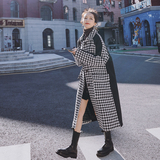 现货D06—P155新款千年格拼接毛呢外套尼大衣控248，女装毛呢外套，浙宝169A(原263)