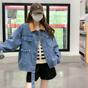 【现货】新款169-2233款-P130领口撞色拼接牛仔外套控188,女装短外套,浙宝169A(原263)