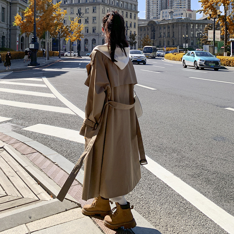 169-Q17P165新款现货连帽长款风衣外套买家秀K238,女装风衣,浙宝169A(原263)