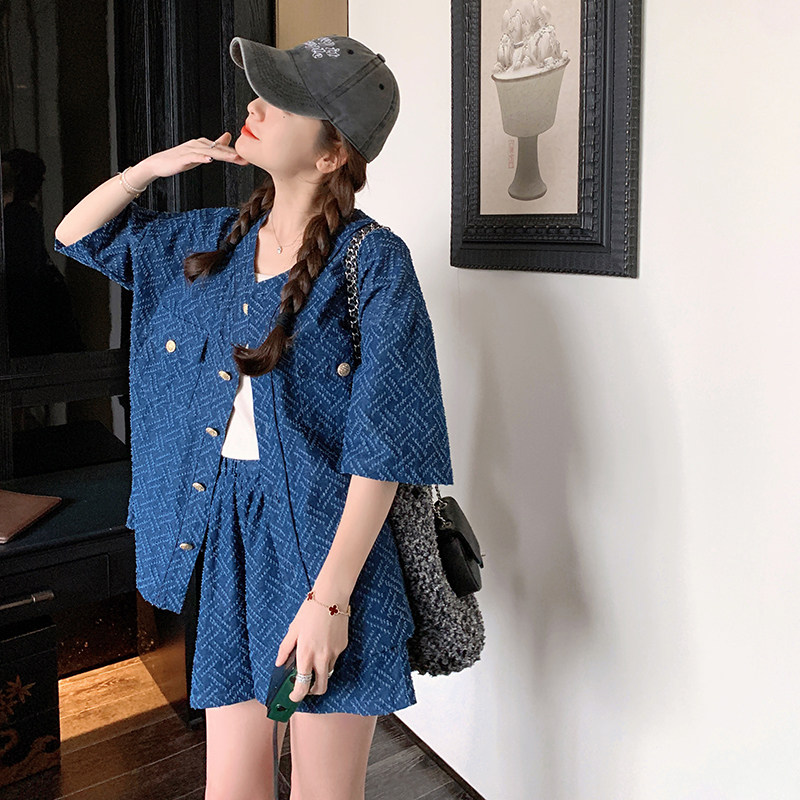 【新品】169-23058-P145牛仔纹路套装控198,女装套装/套裙,浙宝169A(原263)