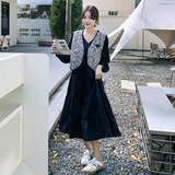 【新品】169-16918P135碎花马甲+连衣裙套装控188，女装连衣裙，浙宝169A(原263)