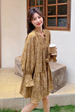 茶歇法式复古碎花连衣裙女2025年春季新款小个子超好看度假风裙子，女装连衣裙，浙宝169A(原263)