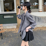 灰色拼接西装外套女2025春季新款韩系气质高级感小个子超好看西服，女装西装，浙宝169A(原263)