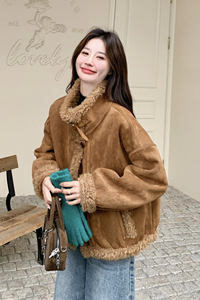 【新款现货】85156P225K339 焦糖色羊羔毛外套图片