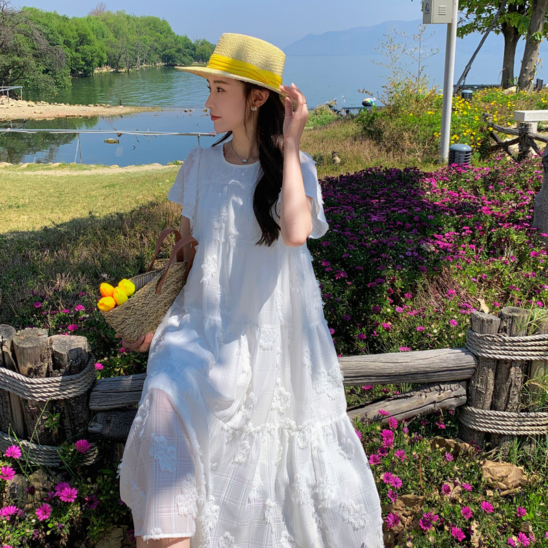 169新款-23066P115法式甜美白色超仙连衣裙控168，女装连衣裙，浙宝169A(原263)