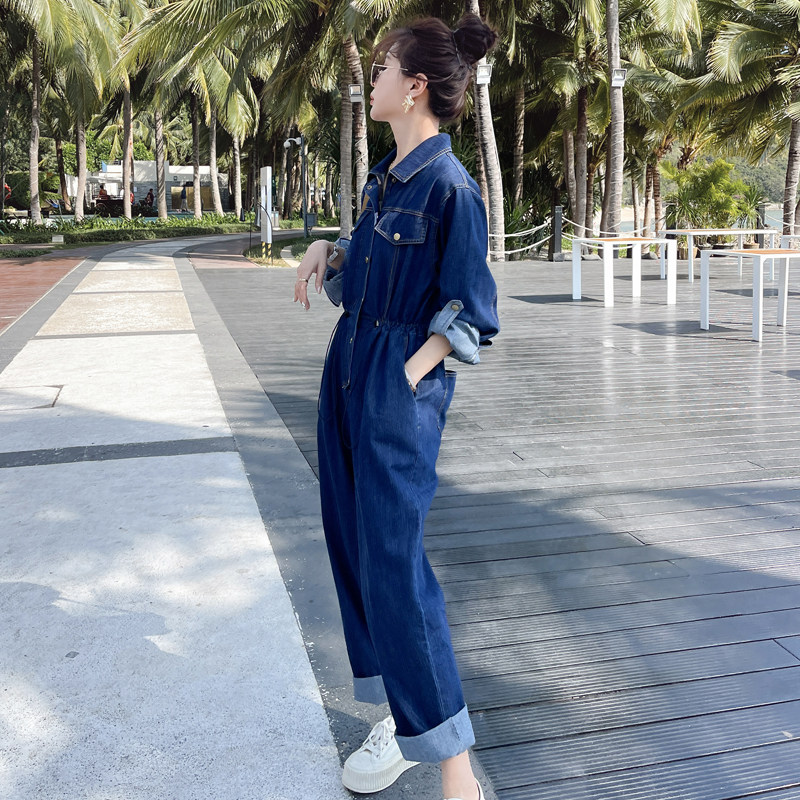 新款现货2207—P145抽绳收腰牛仔连体裤控188,女装牛仔裤,浙宝169A(原263)
