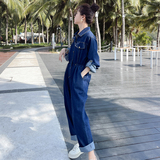 新款现货2207—P145抽绳收腰牛仔连体裤控188，女装牛仔裤，浙宝169A(原263)