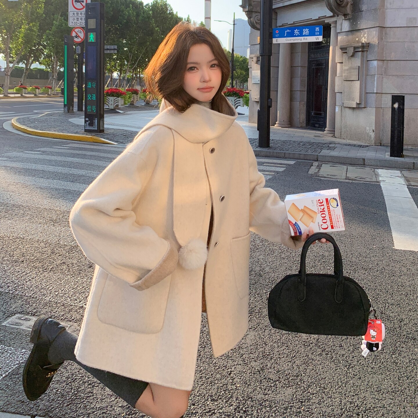 【新款现货】zb169-85137P255K388双面羊绒外套+送围巾,女装短外套,浙宝169A(原263)
