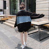 【新品】169-Q04-P120牛仔拼接宽松卫衣-控178，女装卫衣/绒衫，浙宝169A(原263)