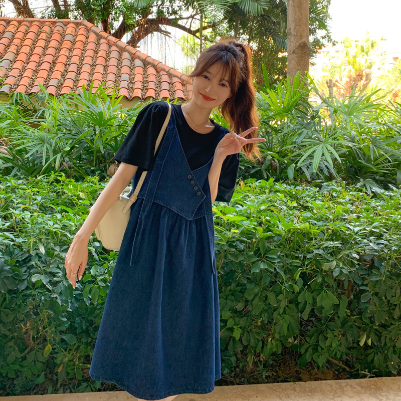 169新款-23075-P115学院休闲风针织牛仔拼接连衣裙-控168,女装连衣裙,浙宝169A(原263)