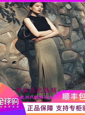欧代高圆圆同款军绿色半身裙