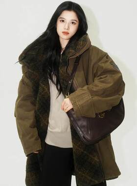 尚品张婧仪明星同款衣服男女情侣款毛绒内胆棉衣特宽松户外工装派