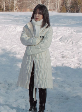 尚品归路谭松韵归晓同款2023年冬季韩版显瘦M绗线收腰长款滑雪羽