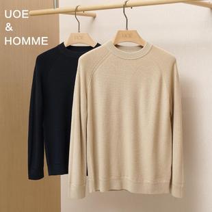 男士 轻盈保暖澳洲美丽诺纯羊毛厚款 圆领毛衣 BI入羊毛衫 冬季