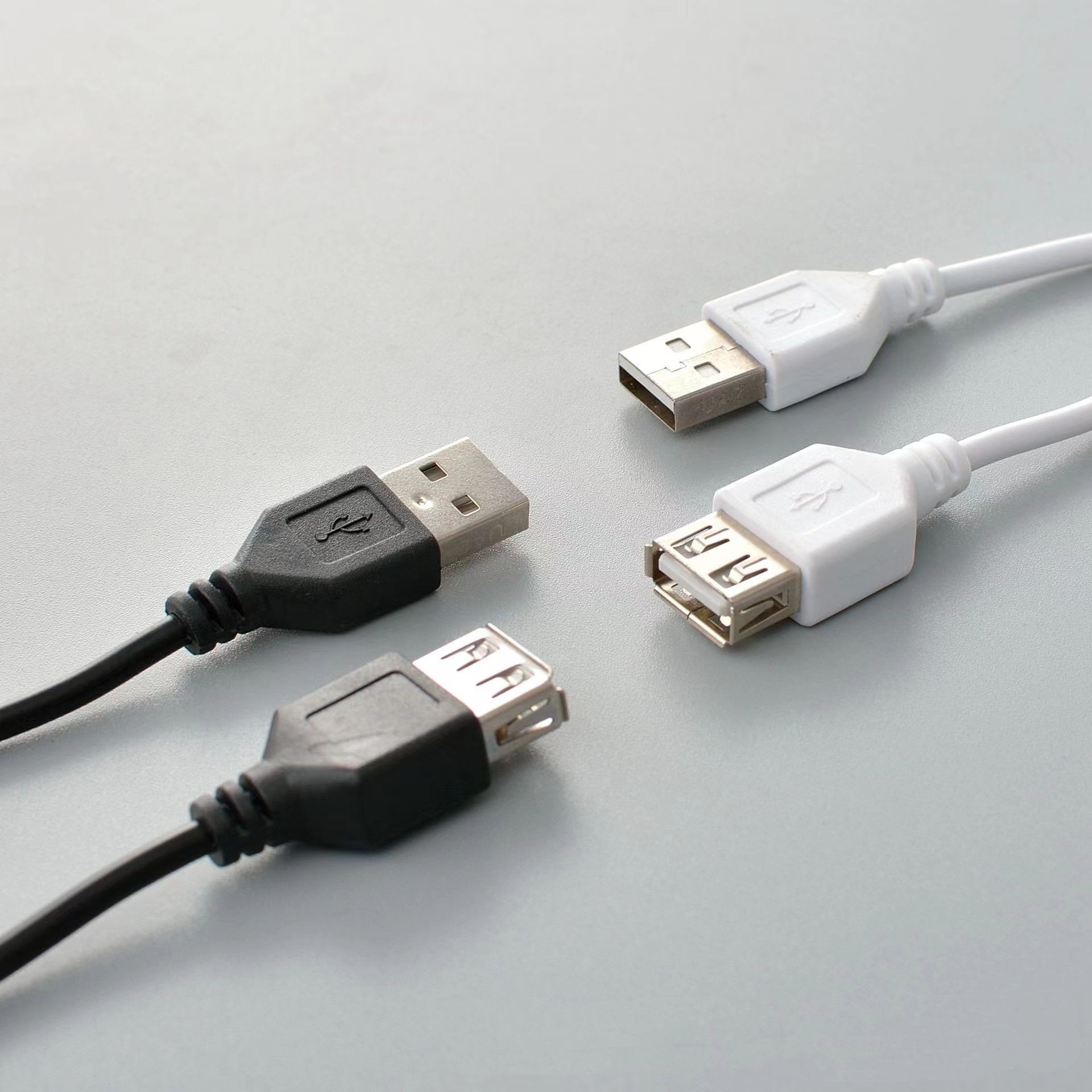 1.5米USB延长线 黑白色 小风扇全铜 USB2.0 A公对A母 1米可读数据图片