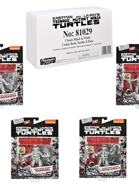 Playmates TMNT Black and White Turtles 忍者神龟手办玩偶模型