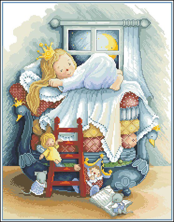 十字绣电子图纸1384 童话王国4 卡通182w*234h57色xsd源文件