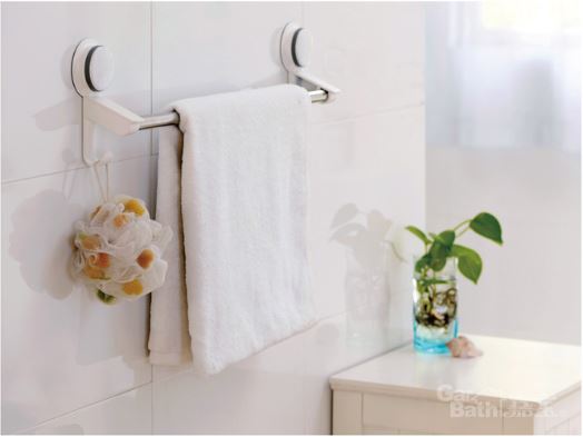 265001Garbath嘉宝吸盘单毛巾浴巾挂杆免钉免打孔