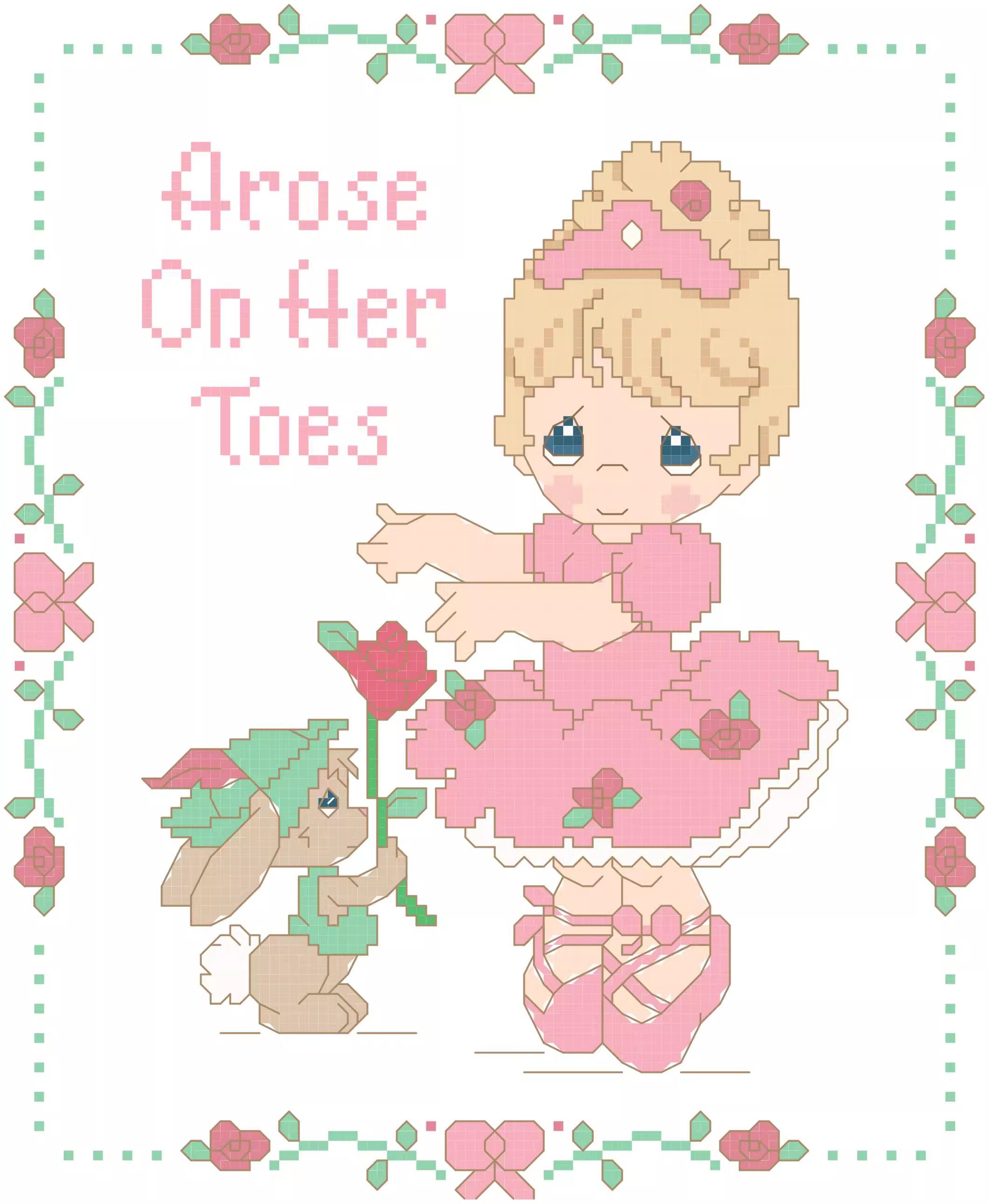 十字绣电子图纸4554水滴娃娃287可爱卡通100w*122h19色 pat源文件