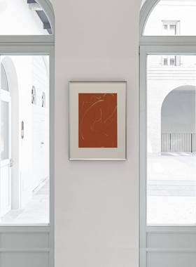 crisis art 39 装饰画红色抽象马蒂斯线条书房挂画银框金框