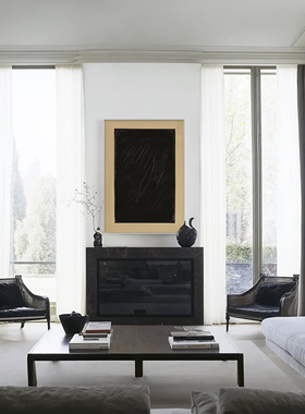 crisis art 92 油画抽象画装饰画黑色现代简约线条托姆布雷