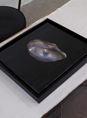 crisi art 82 黑珍珠装饰画张涉嫌黑色框卧室客厅挂画现代