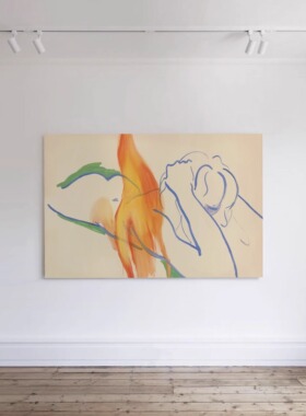 CRISIS ART | NO.44 油画 装饰画 艺术微喷 米色 人物线条 挂画