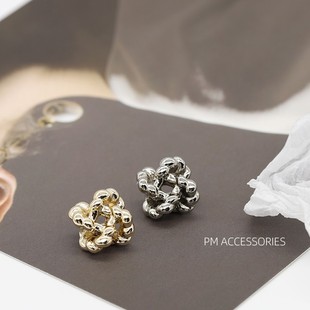 立体麻花扭仿打结金属镂空纽扣衬衫扣子针织开衫袖口扣白衬衣领口