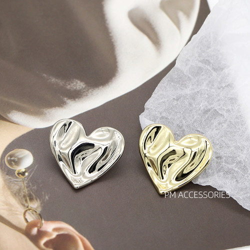 品铭法式简约波纹爱心金属纽扣